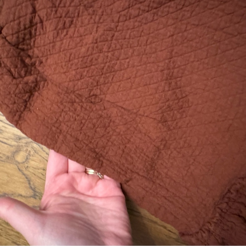 Madewell Rust Midi Skirt Diamond Jacquard Drawstring “stained Mahogany “ quilted - Picture 4 of 11